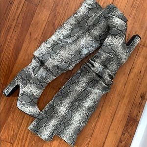 Thigh High Snake Skin Boots